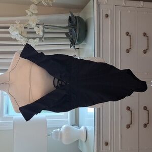 A Pea In The Pod Womens Maternity Black Ruffled‎ One-Piece Swimwear Sz S UPF 50+